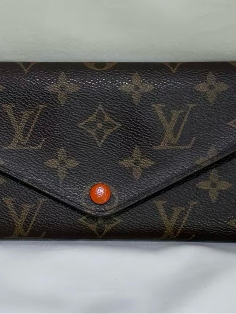 Louis Vuitton Monogram Canvas Wallet with Orange Snap